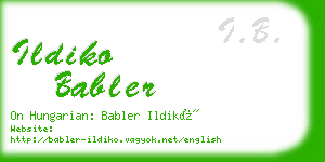 ildiko babler business card